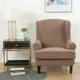 thumbnail image 2 of Dowbom Stretch Wingback Chair Slipcover 2 Pieces Armchair Cover Furniture Protector, 2 of 7
