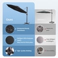 thumbnail image 5 of Pellebant 11 ft. x 11 ft. Patio Cantilever Umbrella, Single Round Outdoor Offset Umbrella, Black, 5 of 8