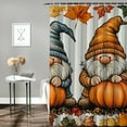 thumbnail image 2 of Autua Gnomes Pumpkins Autumn Bathroom Décor Set with Hooks 36"x72, 2 of 7