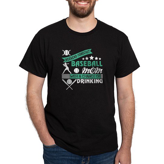 CafePress - Weekend Forecast Baseball Mom T Shirt T Shirt - Men's Classic Cotton T-Shirts