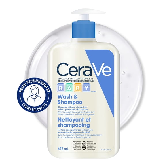 CeraVe Gel Nettoyant et Shampooing pour Bébé, Nettoyant Sans Larmes avec Céramides et Vitamine E, 473 ml