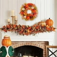 thumbnail image 5 of WEGFTDUOP Halloween Decor Pumpkin Pinecone Wreath Festival Decoration Thanksgiving Door Hanging Berry Simulation Maple Leaf Indoor Ornaments, 5 of 6