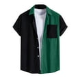thumbnail image 1 of BOBOGOJP Chemises Ajustées pour Hommes, Col Rabattu, Manches Courtes, Vert m, 1 of 4