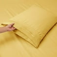 thumbnail image 3 of 1800 Thread Count 4 Piece Deep Pocket Egyptian Comfort Bedroom Bedding Sheet Set King Size Custard Yellow Colour, 3 of 6