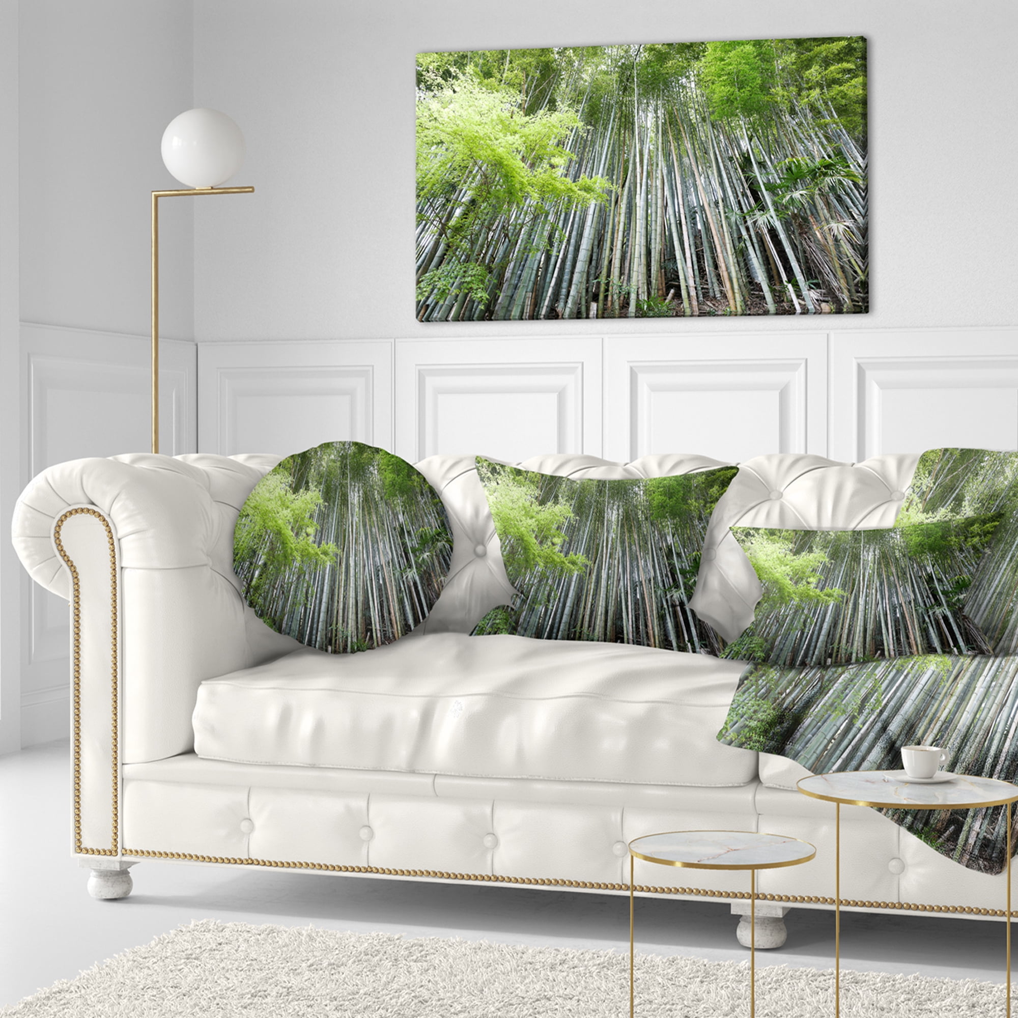 Designart Dense Bamboo Forest of Japan - Forest Throw Pillow - 12x20