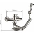 thumbnail image 5 of grifo de pared con ducha de mano, con pistola rociadora, fregadero de cocina, grifo de acero inoxidable, agua fría/caliente, fregadero, giratorio (cepillado) -, 5 of 5