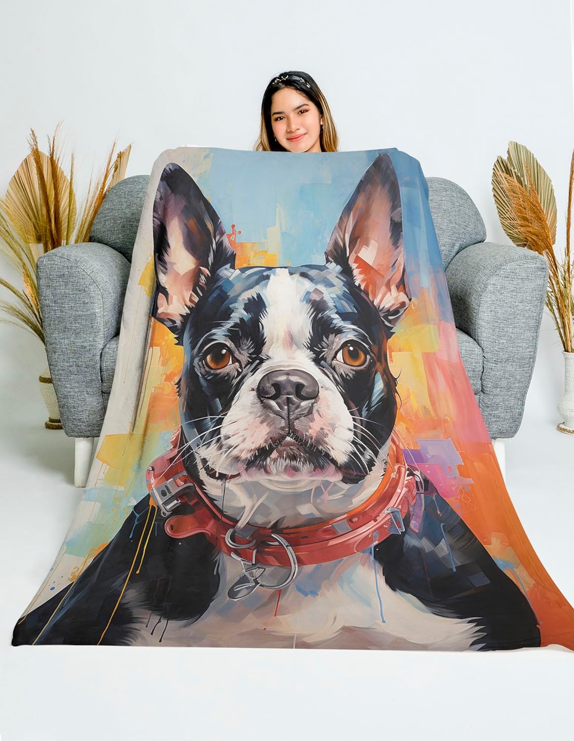 Boston Terrier Dog Gifts for Him Blanket Gift Throws and Blankets for ...