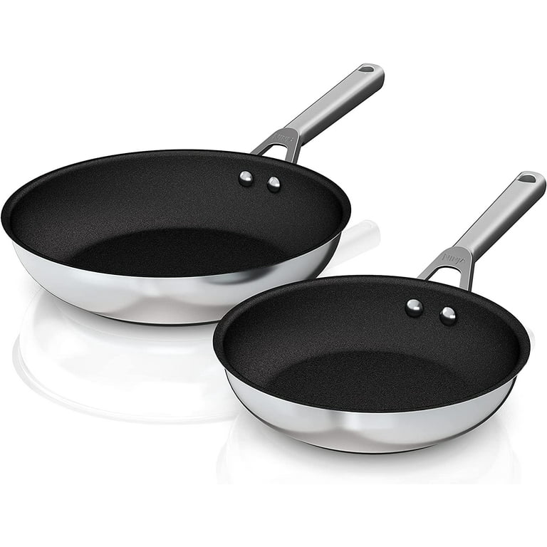 Bialetti Impact Nonstick Heavy Gauge Oven Safe 8 & 10 Inch Fry Pans, 2 Pack  