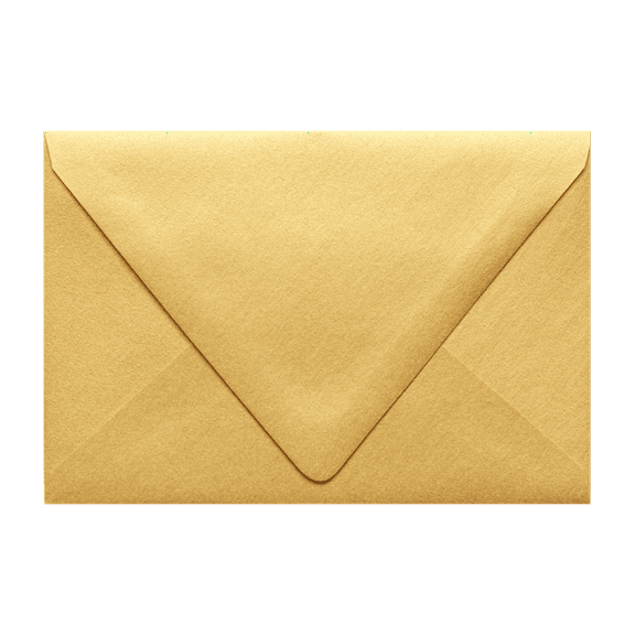 LUXPaper A4 Contour Flap Invitation Envelopes, 4 1/4 x 6 1/4, 80 lb. Gold Metallic, 250 Pack