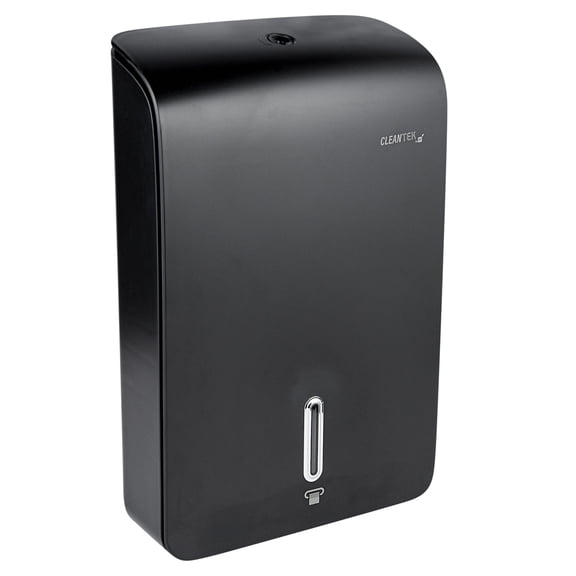 Clean Tek Black Plastic C-Fold / M-Fold Paper Towel Dispenser - 10 3/4" x 4 1/4" x 16 3/4" - 1 count box