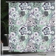 thumbnail image 3 of Ambesonne Floral Shower Curtain, Vintage Romantic Flowers Art, 69"Wx84"L, Almond Green, 3 of 4