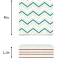 thumbnail image 3 of FMSHPON Green Chevron Pattern Set of 4 Coaster for Drinks, Absorbent Ceramic Stone Coasters Cup Mat with Cork Base for Home Kitchen Room Coffee Table Bar Decor, 3 of 4