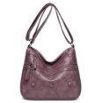thumbnail image 4 of Bolsa de mano de cuero PU a la moda para mujer de mensajero informal con cremallera de viaje para mujer JShteea Para Estrenar, 4 of 8