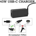 thumbnail image 2 of USB Type C 45W Fit for Lenovo Chromebook 100e 300e 500e C330 C340 S330 S340 ThinkPad T480 T480s T580 T580s E480 E580 GX20M33579 4X20E75131 4X20M26252 Adapter Power Supply Cord, 2 of 5