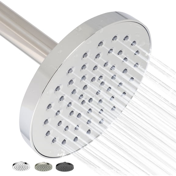 High Pressure Rain Shower Head Chrome Plated Fixed Showerhead Single Function 6.5" Face