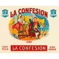 thumbnail image 3 of Vintage Booze Labels 24x20 Black Modern Framed Museum Art Print Titled - La Confession Cigars, 3 of 5