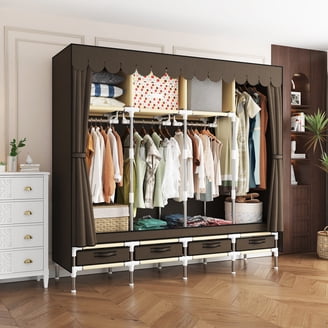 Homieasy Freestanding Closet System, 25''W x 80''H, White