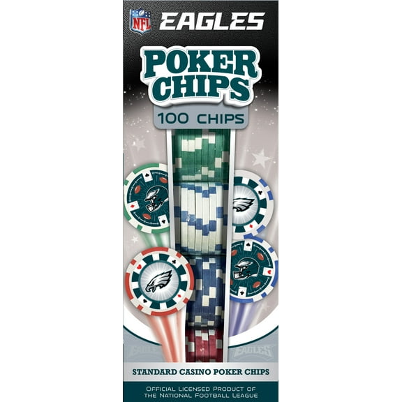 MasterPieces Casino 100 Piece Poker Chip Set - NFL Philadelphia Eagles