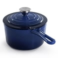 thumbnail image 2 of MegaChef 2 Quart Enameled Cast Iron Sauce Pan in Gradient Dark Blue, 2 of 7