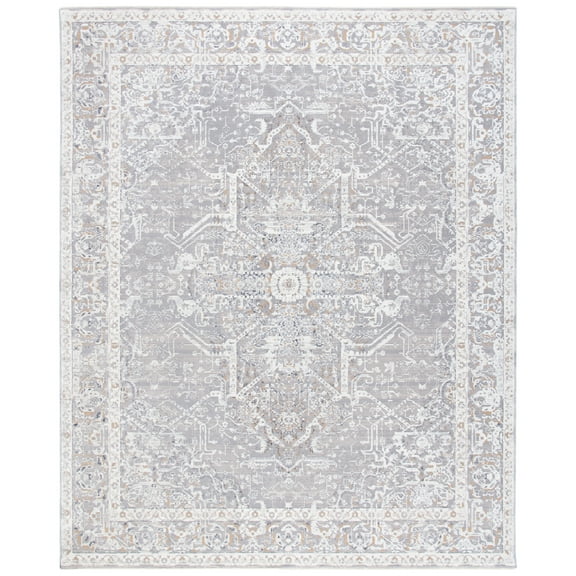 SAFAVIEH Sabrina Giffard Oriental Polyester Area Rug, Ivory/Light Grey, 8' x 10'