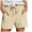 Kaki, variante sur Cajlr Shorts pour Femmes Jambe Droite Couleur Unie Cordon Plissé Pantalon Décontracté Taille Haute Sports Ample Mode Longueur Genou Kaki TTG