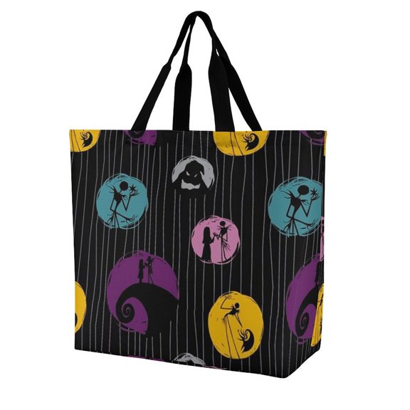 The Nightmare Before Christmas Women Tote Bags Lightweight One Shoulder Shopping Bag Reusable Grocery Shoulder Bag