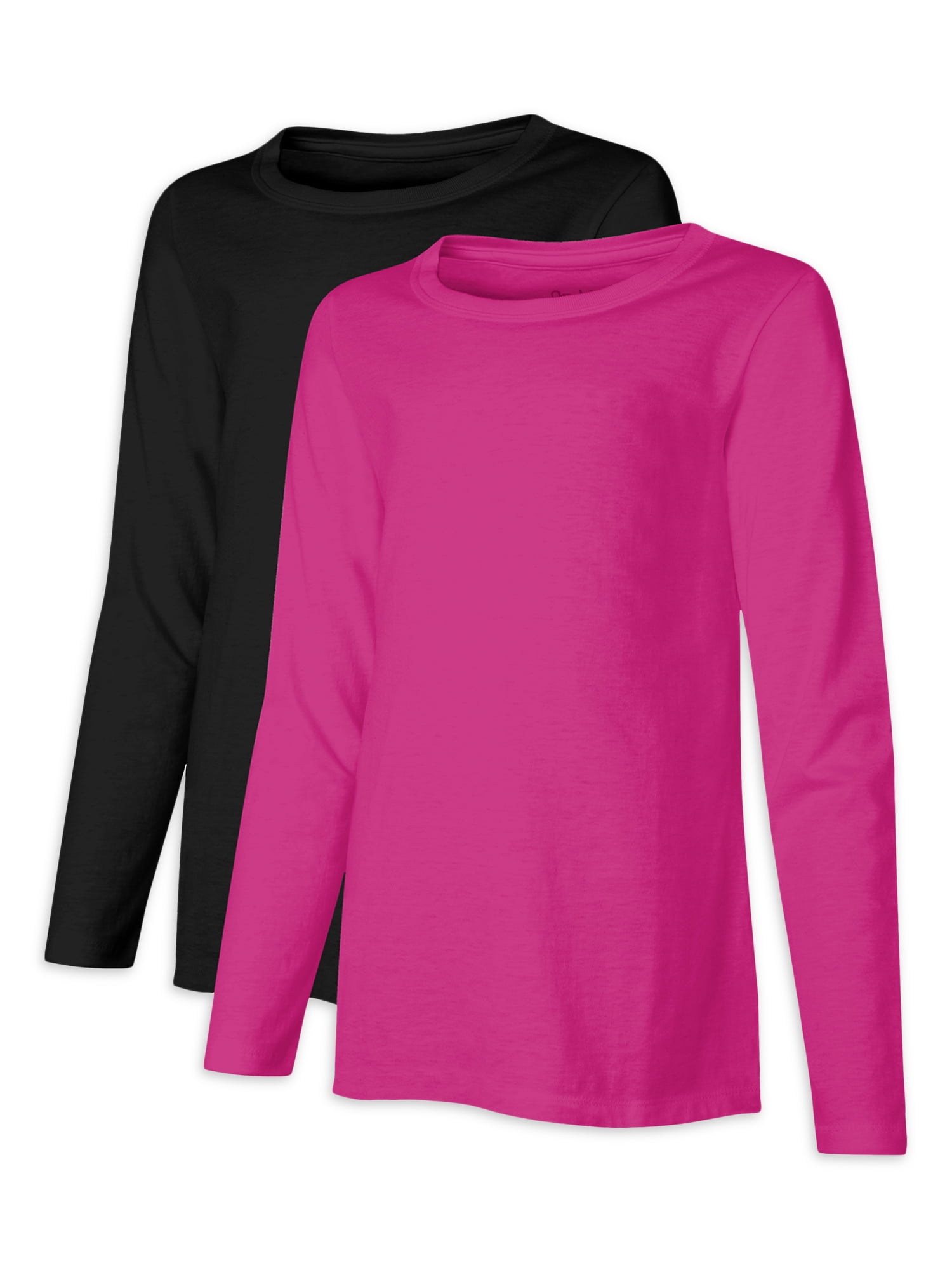 Hanes Girls Long Sleeve Crewneck TShirts, 2Pack, Sizes 416