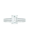 thumbnail image 4 of Rosec Jewels Moissanite Emerald Cut Engagement Ring 2 Ct - 6X8 mm - Solitaire Ring with Beaded Detailing - D-VS1 Grade, 10K White Gold, US 4.00, 4 of 9