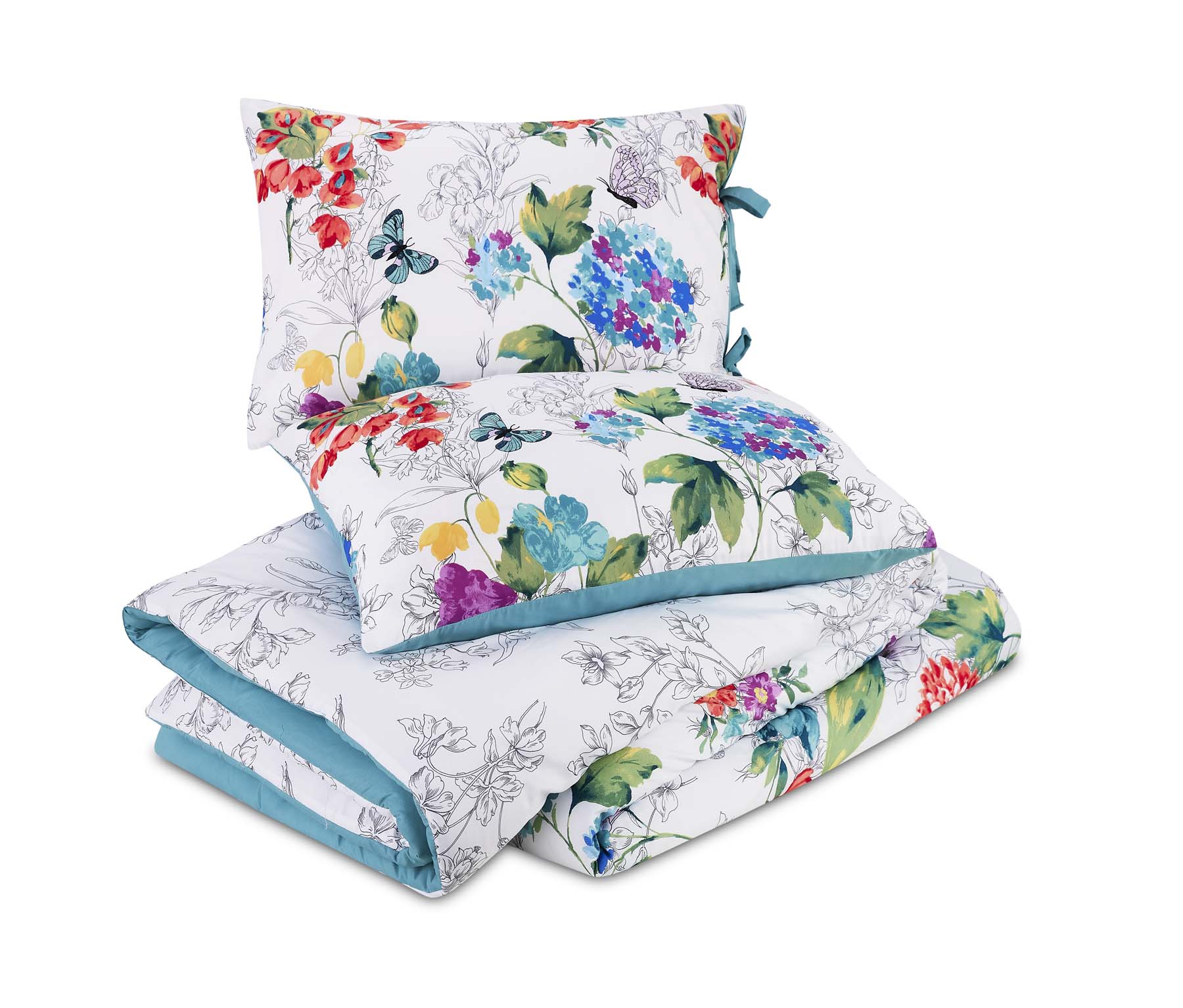 The Pioneer Woman Teal Polyester Blooming Bouquet 4-Piece Full/Queen Comforter Set - image 2 of 9