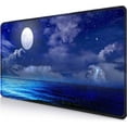 thumbnail image 1 of Gaming Large Mouse Pad for Desk 35.4\u201c x 15.7 ", Big Size Blue Moon Over Sea Mouse Pads, Long Non-Slip Rubber Base Computer Mousepad for Full Desk Mat, 1 of 5