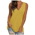 thumbnail image 1 of Camisa sin mangas con cuello en V para mujer para el verano: top informal oversize, poliéster/spandex, moda playera, tallas S-XXXXXL., 1 of 4