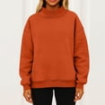 thumbnail image 5 of Womens Oversized Sweatshirts Turtleneck Pullover Long Sleeve No Hood Tops Fall Fashion Outfits 2025 Clothes Orange S, 5 of 6