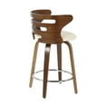 thumbnail image 4 of Cosini Mid-Century Modern Counter Stool With Swivel In Walnut And Cream Faux Leather - Set Of 2, 4 of 7