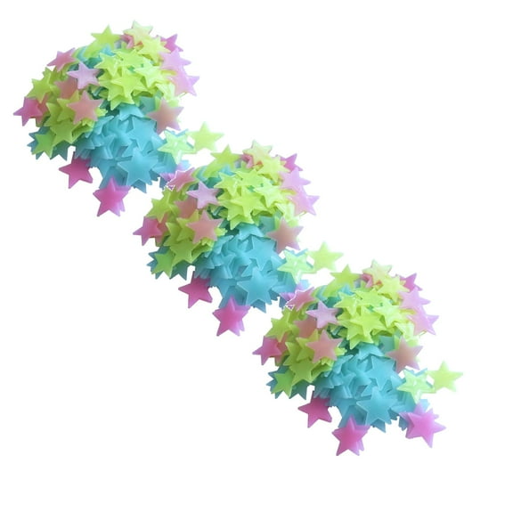 50 Pcs Fun Colorful Glow in The Dark Luminous Stars Fluorescent Noctilucent Wall Stickers Murals Decals for Home Art Decor Ceiling Wall Decorate Kids Bedroom Room Decorations 1/2/3/4/5/6Pack