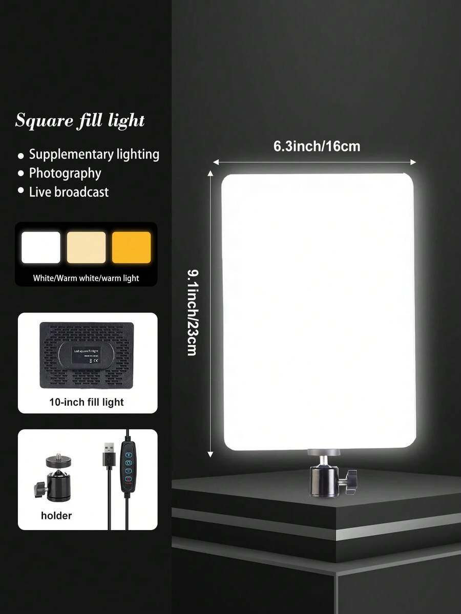 1 Pcs 10inch USB Selfie Ring Light With Adjustable Tripod Stand - Dimmable, Push-Button Control For Streaming, Makeup