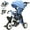 Blue, variant on JMMD Baby Tricycle, 7-in-1 Folding Kids Trike with Adjustable Parent Handle, Safety Harness & Wheel Brakes, Removable Canopy, Storage, Stroller Bike Gift for Toddlers 18 Months - 5 Years, Green