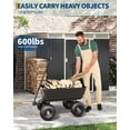 thumbnail image 6 of 600 LBS Heavy Duty Poly Dump Cart, 10" No-Flat Tires, 180° Rotating Handle & Quick-Release for Garden Landscaping, 6 of 6