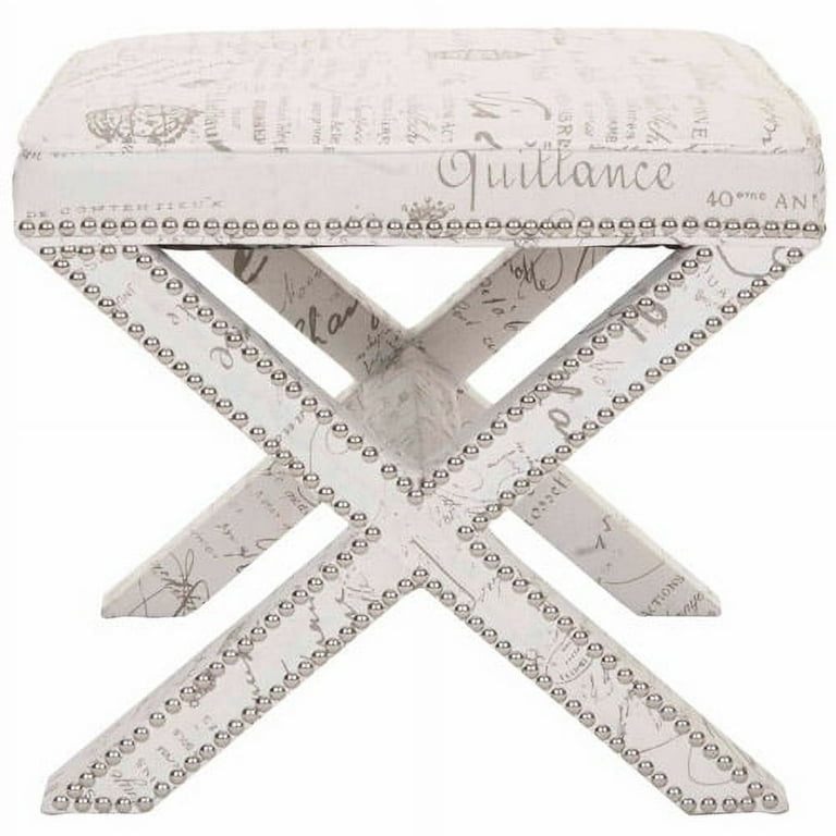 希少　Safavieh Palmer Ottoman　オットマン　グレー SAFAVIEH Palmer Transitional Cross Leg Upholstered Ottoman