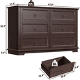 thumbnail image 2 of REDAYFUR Chest of Drawers, 6 Drawers Dresser for Bedroom, Wide Dresser for Closet, Wood Vintage Dresser, Dresser Organizer for Bedroom, Living Room, Hallway | Espresso, 2 of 8