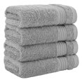 thumbnail image 2 of Toallitas turcas Cotton Paradise, 100% algodón, para baño, 4 piezas, suaves y absorbentes, pequeñas, toallitas para el cuerpo, paños de color gris claro, 2 of 6