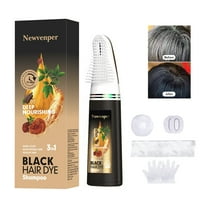 Black Hair Comb Dye Shampoo For Gray Hair and Beard Coverage,Instant Dye and Long-lasting Hair Color Shampoo in Minutes Travelling Outfit,For Women Men Easy Comb Dyeing 200ML