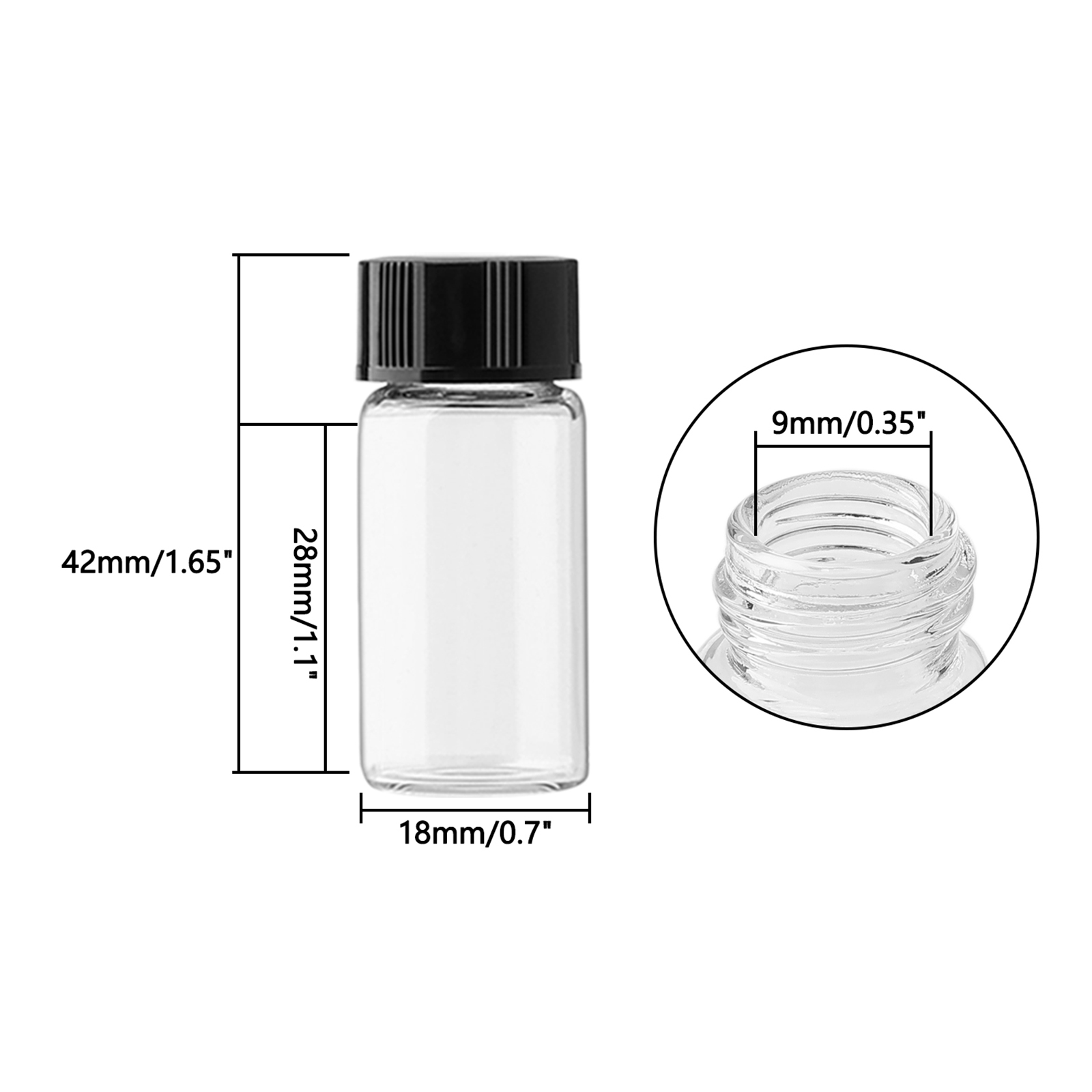 Glass Bottle Sample Bottle Mini Small Bottle, Essential Oil Bottles, Liquid Sampling Sample Glass Bottle 100pcs 5ml/0.17oz
