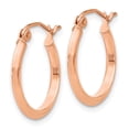 thumbnail image 2 of 14K Rose Gold Rose 2.5mm Knife Edge Hoop Earrings, 2 of 4