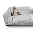 thumbnail image 3 of Saying Soft Flannel Fleece Throw Blanket, Handwritten Font of Life is Saying Silhouette Floral Petals Background, Cozy Plush for Indoor and Outdoor Use, 60" x 80", Multicolor, by Ambesonne, 3 of 6