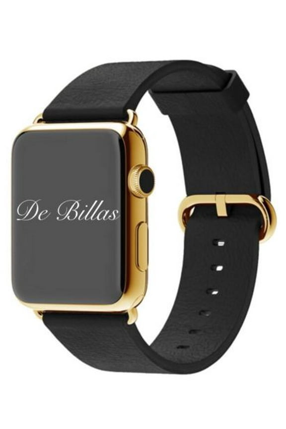 42MM Iwatch, Series 1, 24K Gold Plated W/Black Leather Classic Buckle