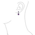 thumbnail image 3 of Bling Jewelry Crown Halo Purple Lavender Cubic Zirconia AAA CZ Oval Drop Earrings, 3 of 6