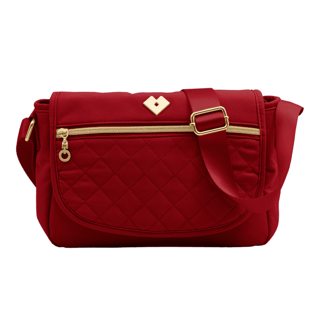 Bolsa Crossbody de Mujer LuckyLy, Bandolera tipo Mensajero, Modelo Arya, Rojo LuckyLy Bolsa Crossbody, Bandolera de Mano y al Hombro, Ligera con Múltiples Compartimentos - Modelo Arya