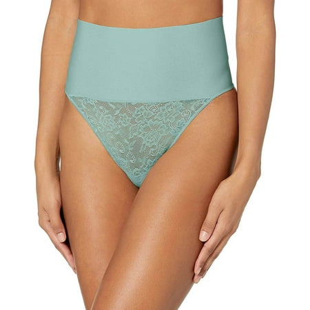 

Clearance! YOHOME Women s Tame Your Tummy Shaping Lace Thong with Cool Comfort High Waist Panties