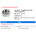 thumbnail image 2 of Fan Clutch - Compatible with 1996 - 1999 Chevy P30 1997 1998, 2 of 3