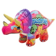 Wild Republic Graffiti Dino, Triceratops, Gift for Kids, Plush Toy, Fabric and Fill is Spun Recycled Water Bottles